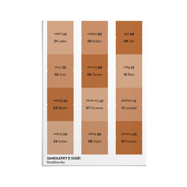 rozdělovníky do diáře - barva rozdělovníku: světle růžová, text: S textem